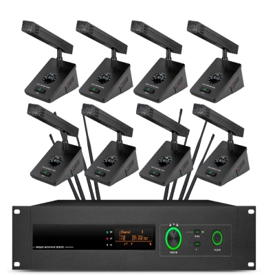 紐卡 一拖八短桿話筒MTK-5518